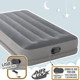 Twin Dura-Beam Prestige Air Bed Built-In USB Electric Pump for Easy Inflation and Deflation V213-TDBAB01-GRY01