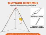 Confined Tripod Kit, 2600 lbs Winch, Confined Tripod 8' Legs and 98' Cable, Confined V952-DJPJYSJJ2600T2F4PV0
