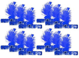 12x 1920s FLAPPER HEADBAND Headpiece Feather Sequin Charleston Gatsby Party BULK - Blue V563-BR-12FLAPPERHDBND-BLU