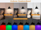 Battery Operated Wall Sconces Set of 2, RGB Wireless LED, Remote, 10000mAh, Black V1263-JX-5789