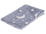 1.5x2m Luminous Blanket Double Side Flannel Star Moon Design Soft Glow in The Dark Blanket for V1294-YM0523-3117220043213
