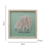 Long Haired Hand-Made Sheep Framed Canvas Wall Art 40cm V637-95200SHP