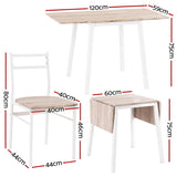 Artiss Dining Table and Chairs Set 5pcs Foldable Kitchen Furniture Natural White DSET-D-BH07-OA-AB