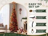 Jingle Jollys 160cm Pop Up Christmas Tree Artificial Christmas Tree Golden Maple Leaf PUT-XMAS-5IN-5
