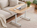 Artiss Adjustable Laptop Desk Mobile Bedside Table Hidden Storage Wood LA-DESK-C-STO-LW