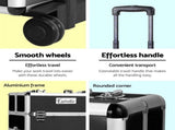 Embellir Makeup Case Beauty Trolley Cosmetic Organiser Box Travel Wheels Black CASE-MU-4T-081-BK
