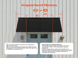 Fixed Metal Awning 1125 610 mm, Window Awning Door Canopy, Stable Triangle Steel Frame Awnings for V952-JSGDSZYP44INH0EP0V0