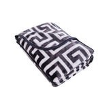 Bloomington 800GSM Greek Key Charcoal Winter Premium Quality 1 Ply Mink Blanket Queen V442-IDC-BLANKET-800GSMGREEKKEY-CHARCOAL-QS