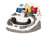 Xmas Music Box Resin Rotating Light Up Train Musical Box Tabletop Ornament for Holiday Home Decor V1294-YM0901-240626FB08-2