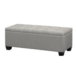 Artiss Storage Ottoman Blanket Box 97cm Button Linen Grey OTM-BT-LINEN-LI-GY