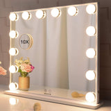 Hollywood Makeup Vanity Mirror with LED Lights and Detachable 10X Magnification Mirror V178-88420