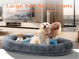 Xxxl Human-Sized Dog Bed Washable Orthopedic Pet Bed Bean Bag With Soft Blanket V767-P-XD1267