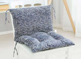 Blue High Back Chair Cushion, Rainproof All Weather Indoor Outdoor Rocking Chair Pad With Straps, V1237-MS-724-089