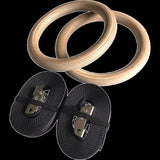 Birch Wood Gymnastic Rings with Adjustable Straps Strength & Calisthenics Training V63-819913
