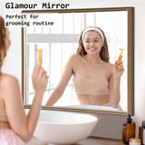 2 Set Wall Mirror Rectangular Frame Bathroom 70x90cm Antique Brown V274-FT-BM-PSSQ-AWD7090-X2