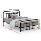 Artiss Bed Frame Metal Bed Frame LEO - King Single MBED-C-LEO-KS-BK