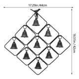 Metal wind chime, suitable for gardens and courtyards, with a soft color tone and black finish V1366-AZ2-W-13444