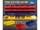 Giantz 48 Storage Bin Rack Wall Mounted Peg Board BIN-WALL-24X2