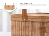 Bamboo Woven Fruit Basket Woven Basket Khaki 1Pack for Packing V1370-AZ4-14546