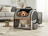 Foldable Expandable Pet Carrier Backpack for Cats and Small Dogs, Breathable Mesh Travel Carrier for V1341-ZY-QP8YH24W