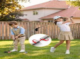 Keezi Kids Golf Chipping Game Set with Stand, 24 Sticky Balls, Adjustable Club & 2 Hitting Mats for KGS-C24-GR