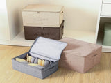 SOGA 2X Beige Large Portable Double Zipper Storage Box Moisture Proof Clothes Basket Foldable Home SBOX024X2