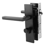 Space Aluminum Bedroom Door Lock Home Security Bedroom Handle Lock with Keys Screw Black V1294-YM0901-3114200057811