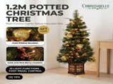 Christabelle 1.2m 4ft Deluxe Mountain Pine Potted Christmas Tree Pre Lit Multi Function LED Art 112_SENDMP4P