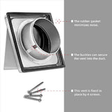 2pcs 4-Inch External Extractor Wall Vent Outdoor Cushioned Non Return Flap V1369-AZ3-W-08491