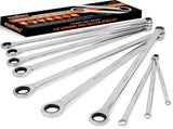 HORUSDY 9Pc Extra Long Ratchet Spanner Set Aviation Double End 8-19mm w/t Pouch V465-81056