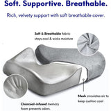 Memory Foam Seat Cushion for Tailbone Pain Relief - Ergonomic Office Chair Cushion for Back Pain V1366-AZ2-W-07605