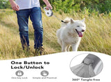 Retractable Dog Leash with Replaceable Rope, Anti-Shock ABS Shell, 5M Stainless Steel Spring, V1341-ZY-GES528ZK-WHITE