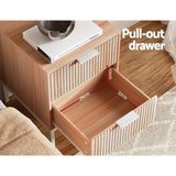 Artiss Bedside Table Drawers Side End Table Storage Cabinet Nightstand Pine LURA FUR-U-BS-01-WD