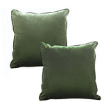 SOGA 2X 45cm Subtle Army Green Foliage Velvet Square Throw Pillow FRENCHCUSHION258X2