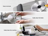 Devanti Meat Slicer Bread Vegetable, 200W Power 0-15mm Adjustable Easy Clean Stable Stainless Steel FS-190-20A-SS