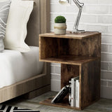Artiss Bedside Table Shelves Side End Table Storage Nightstand Rust Oak UMENI FUR-S-BS-01-WD
