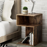 Artiss Bedside Table Shelves Side End Table Storage Nightstand Rust Oak UMENI FUR-S-BS-01-WD