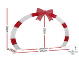 Jingle Jollys 2.5m Christmas Archway Pre-Lit Warm White LED Outdoor Garden Decoration XMAS-MOT-ARCH-RD