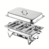 Chafing Dish Food Warmer Stove 11L 3 Compartment V957-SDCHCHSN2962S
