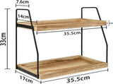 CARLA HOME 2-Tier Wooden Coffee Station Rack Organizer for Coffee Bar, Condiments, Syrups, Storage V178-36176