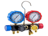 AC Manifold Gauge Set for R134a R404A R1234yf R22 Refrigerant, 4 Way AC Gauge with 1.5m Hoses, V952-JXLMB4TLDSTXOAEMC001V0