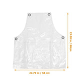White Salon Hair Stylist Apron with Adjustable Plastic Strap, Unisex Protective Hairdressing Apron V1366-AZ2-W-25409