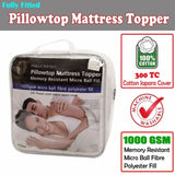 Ramesses Fully Fitted Pillowtop Mattress Topper Double V442-KIT-MATTRESST-1000GSM-WHITE-DS