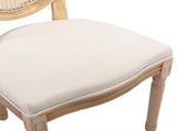 AADEN 2x Rattan Dining Chairs with Solid Wood Legs- Beige V226-SW1843BG