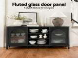 Artiss Buffet Sideboard Shelves Double Doors - Black FURNI-G-SID-01-BK-AB