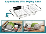 Dish Drying in Sink Expandable Stainless Steel Dish Drainers for Kitchen Counter Dish Dryer V1369-AZ3-W-11243