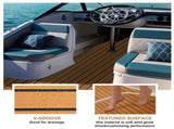 Teak EVA Foam Boat Flooring Sheet Brown with Black Stripes Self-Adhesive Marine Decking Mat for V888-ELOSUNG43215