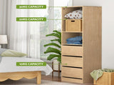 Artiss 3 Chest of Drawers Tallboy Cabinet Pine FURNI-L-CDR-3D3S-WD-AB