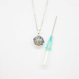 Gift Box - Aroma Necklace White Gold - Planet Lunar Lavender Purify Oil Blend V760-GBAJ - 5