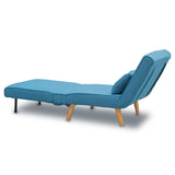 Sarantino Adjustable Corner Sofa 1 Seater Lounge Linen Bed Seat - Blue SOFA-M13-LNN-BLU